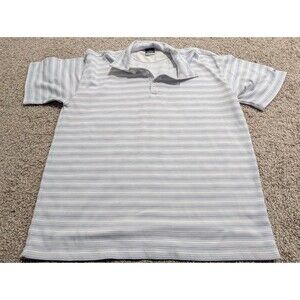 Nike Sphere Dry Men's Short Sleeve Polo Shirt Blue White Striped Golf Shirt XL